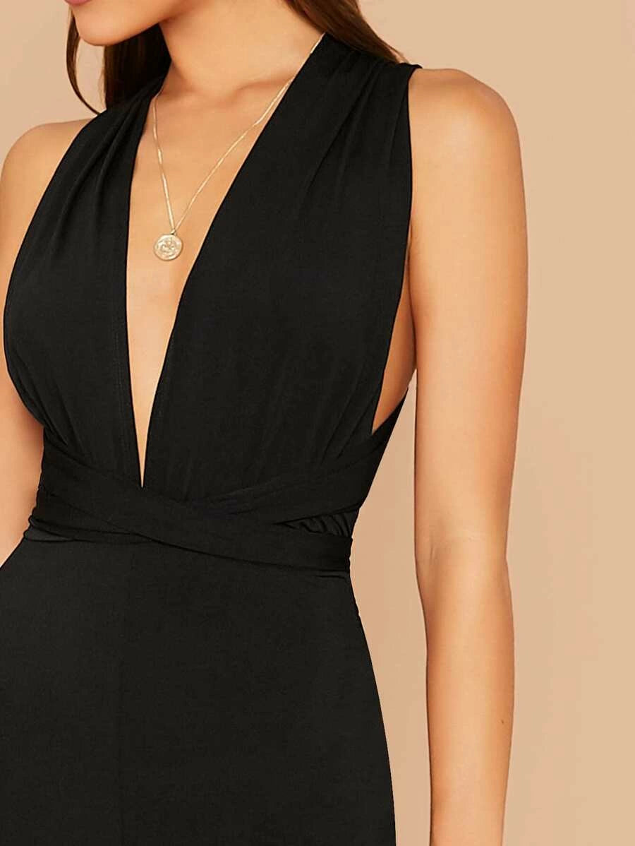 Multi Way Open Back Wide Leg Jumpsuit