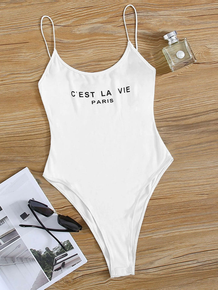 Paris Graphic Cami Bodysuit