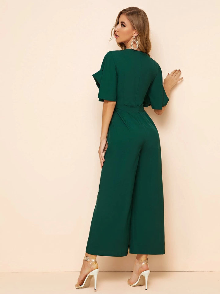 Detail Belted Palazzo Jumpsuit