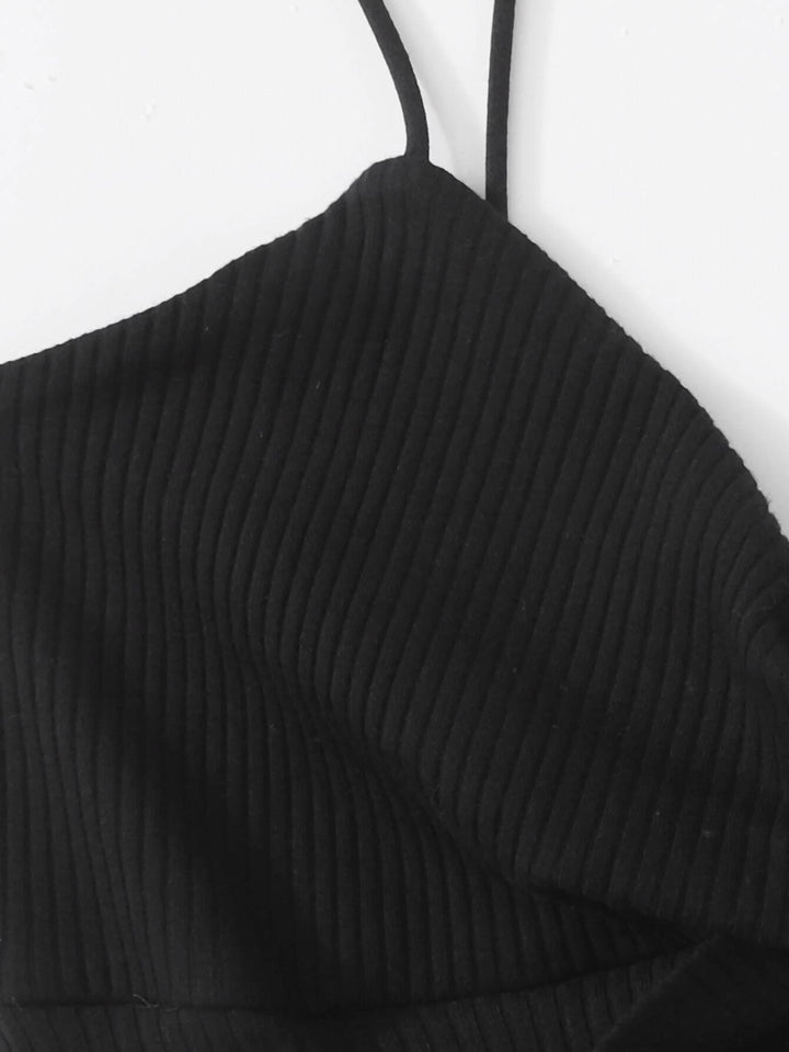 Sleeveless Front Rib-Knit Slip Bodysuit