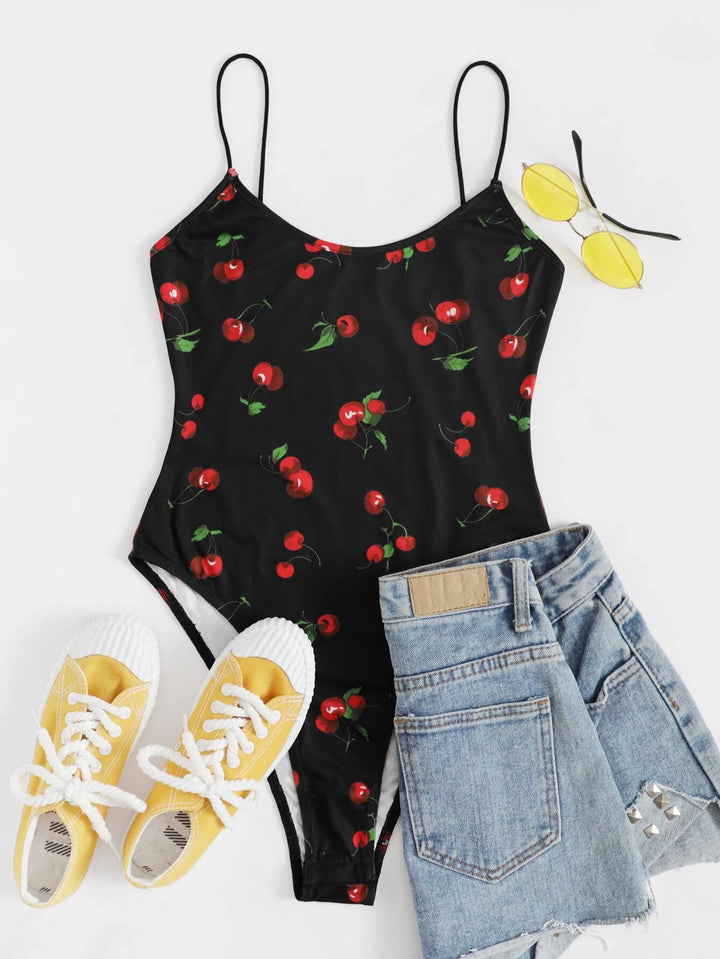 Cherry Print Cami Bodysuit