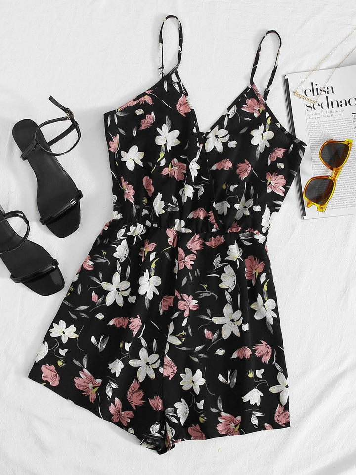 Floral Print Cami Romper