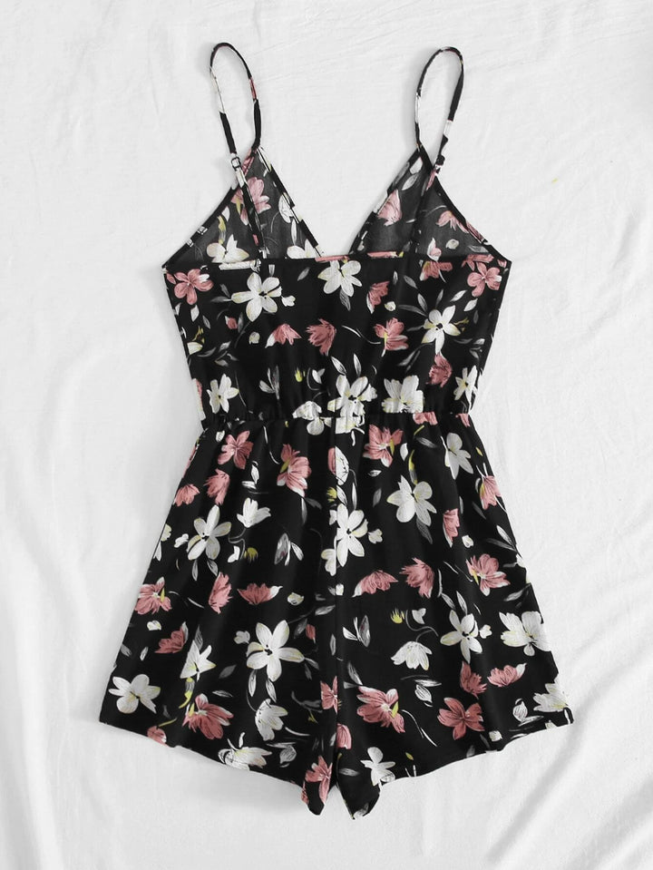 Floral Print Cami Romper