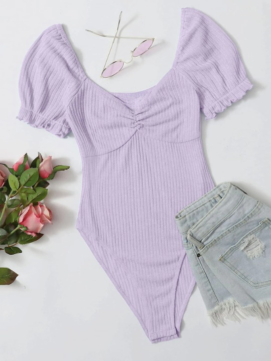 Frilled Puff Sleeved Bodysuit