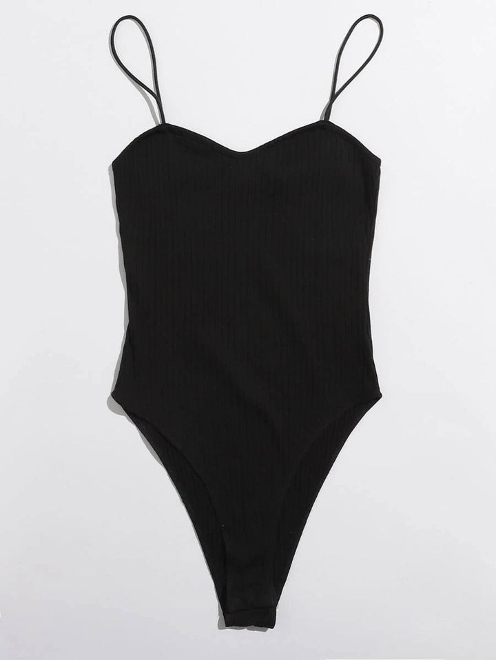 Solid Ribbed Cami Bodysuit