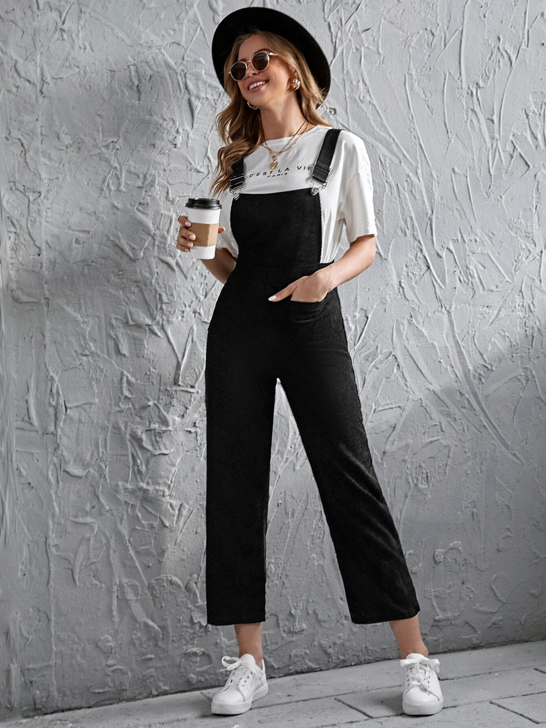 Pocket Front Sleeveless Jumpsuit