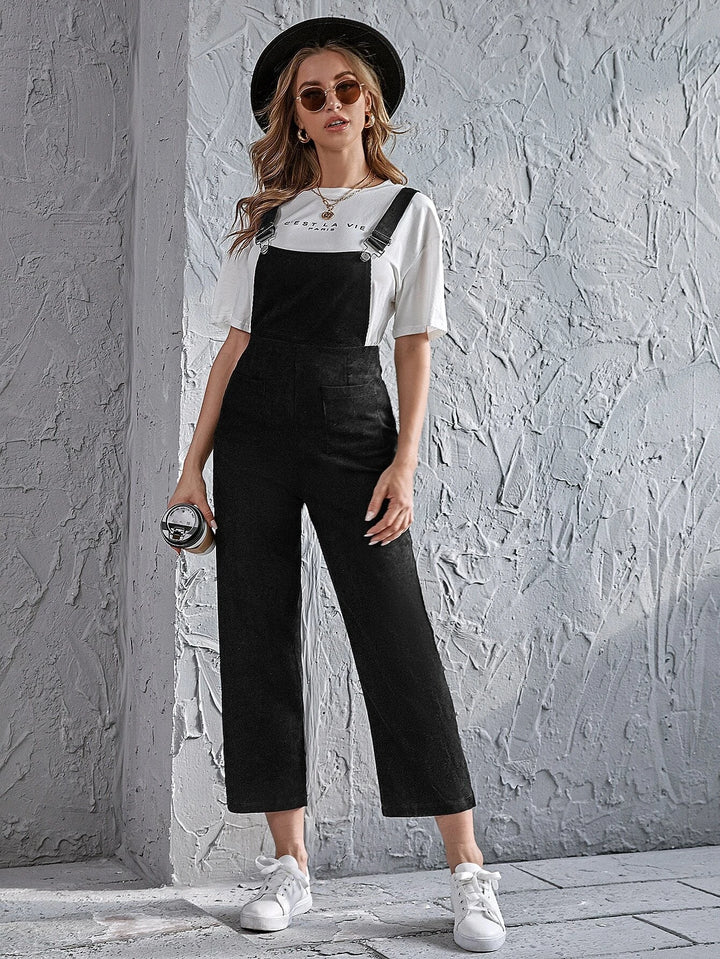 Pocket Front Sleeveless Jumpsuit