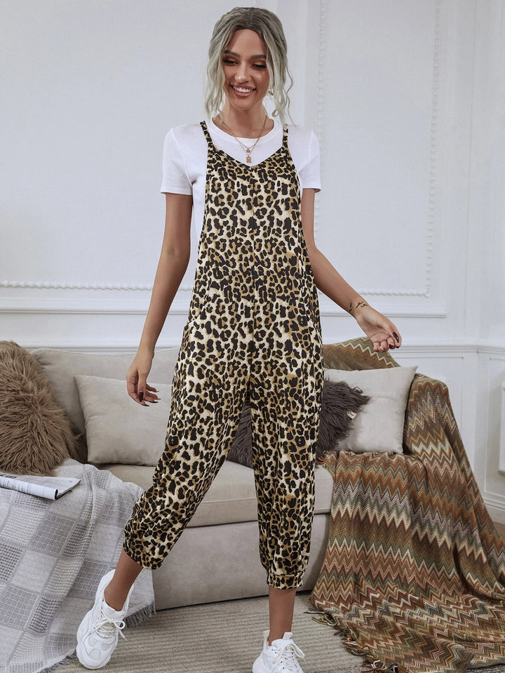 Cheetah Print Cami Jumpsuit