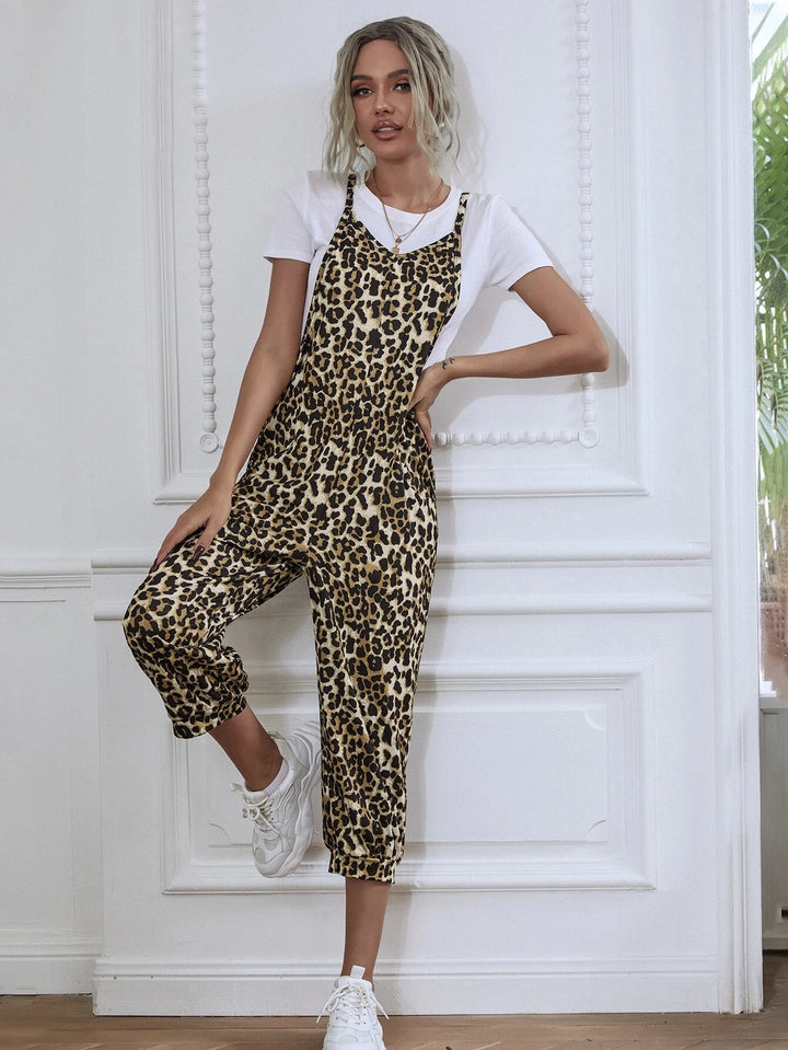 Cheetah Print Cami Jumpsuit