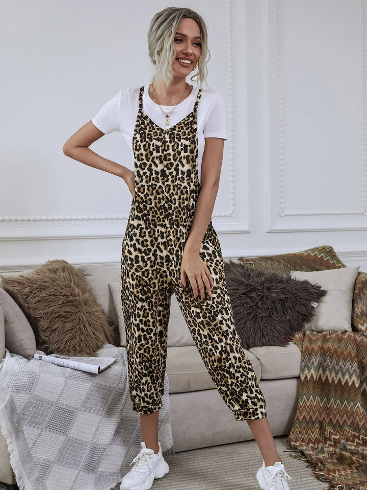 Cheetah Print Cami Jumpsuit