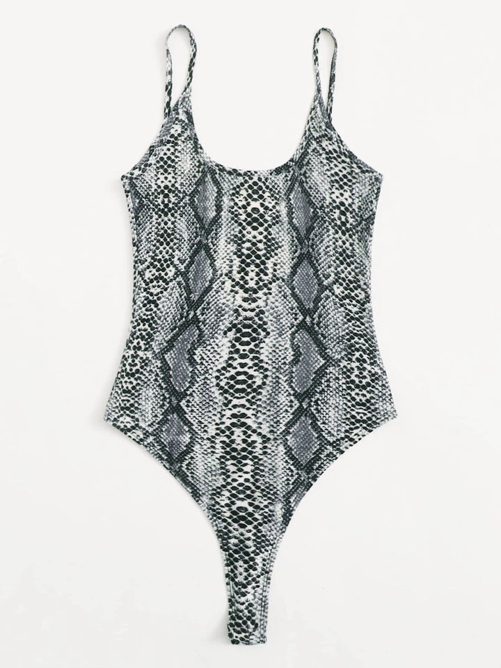 Snake Printed Cami Bodysuit