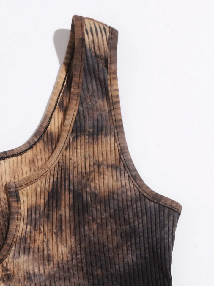 Neck Rib-Knit Tank Bodysuit