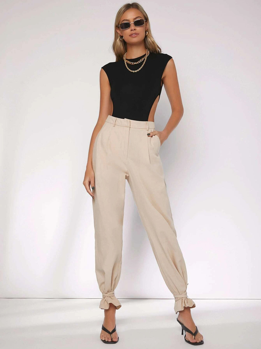 Solid Cut-out Skinny Bodysuit