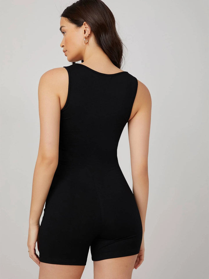 Solid Form Fitted Romper