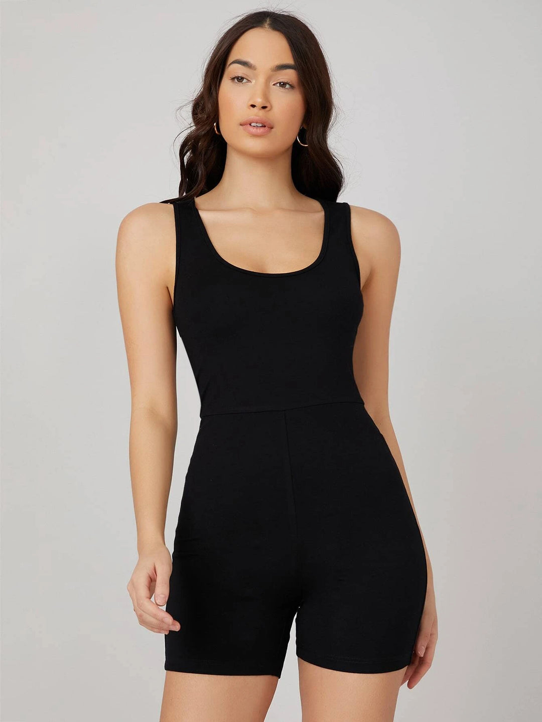 Solid Form Fitted Romper