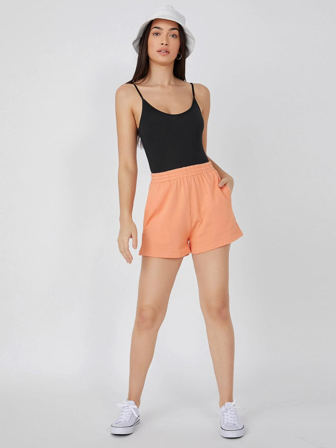 Slim Fit Solid Colored Cami Bodysuit