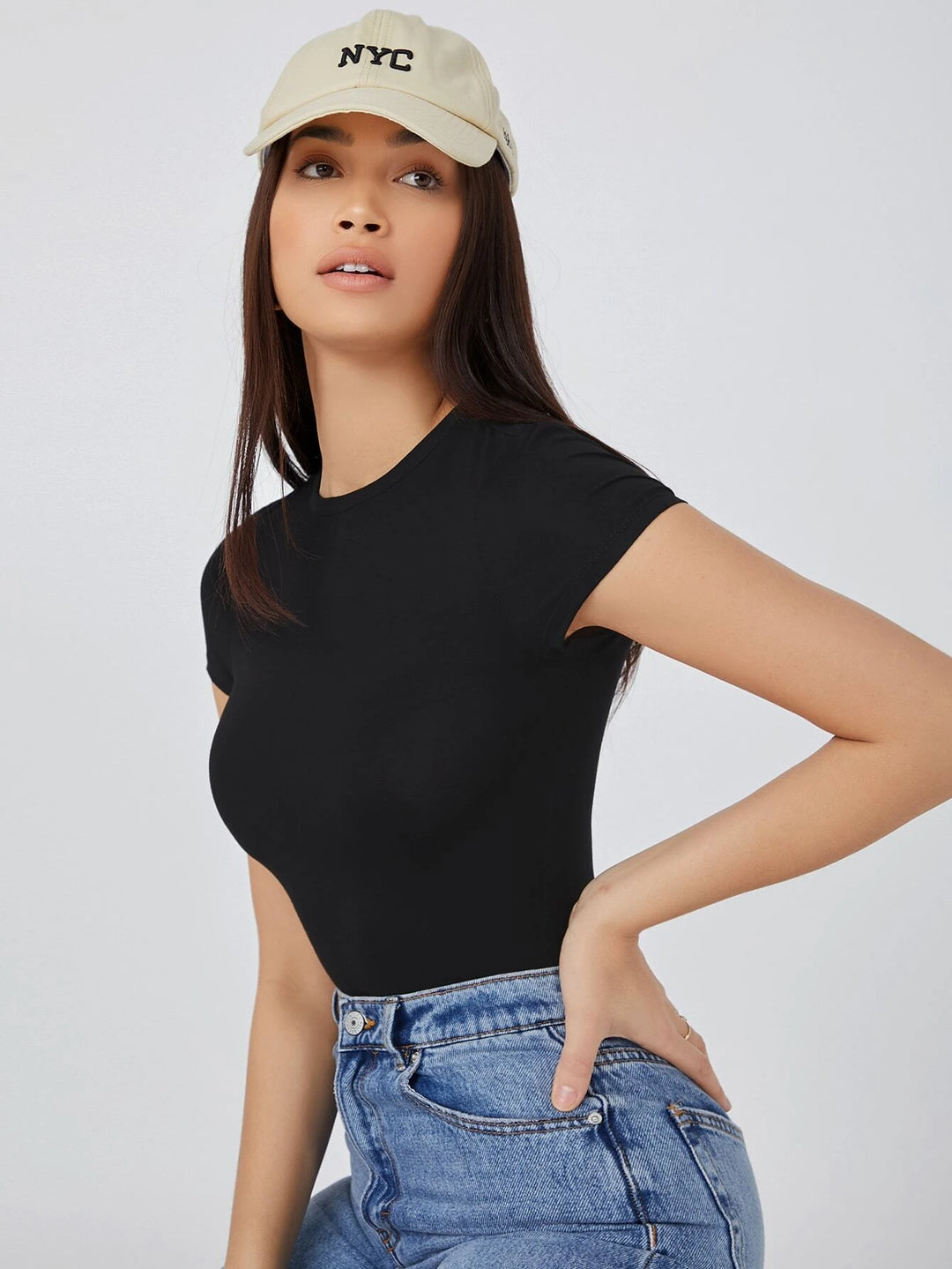 Round Neck Slim Tee Bodysuit