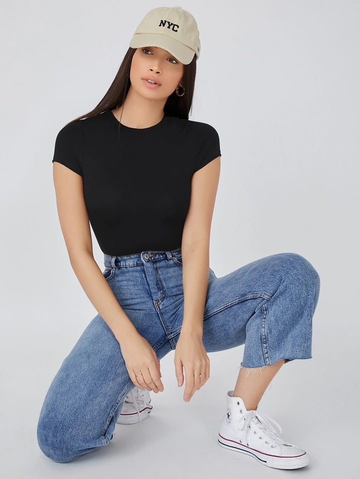 Round Neck Slim Tee Bodysuit