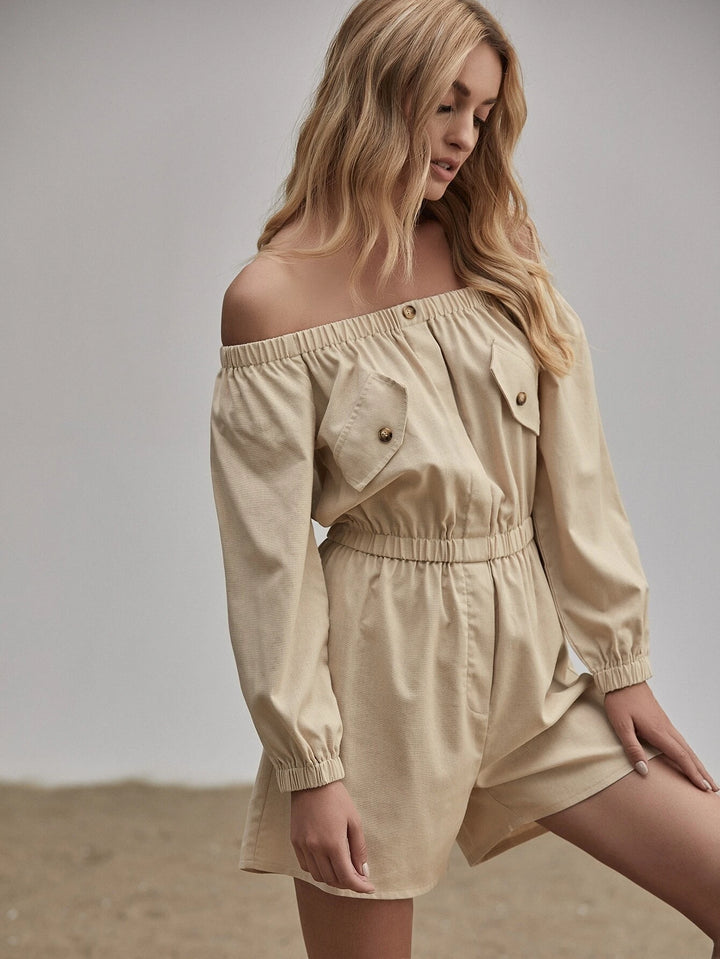 Short Length Off Shoulder Romper