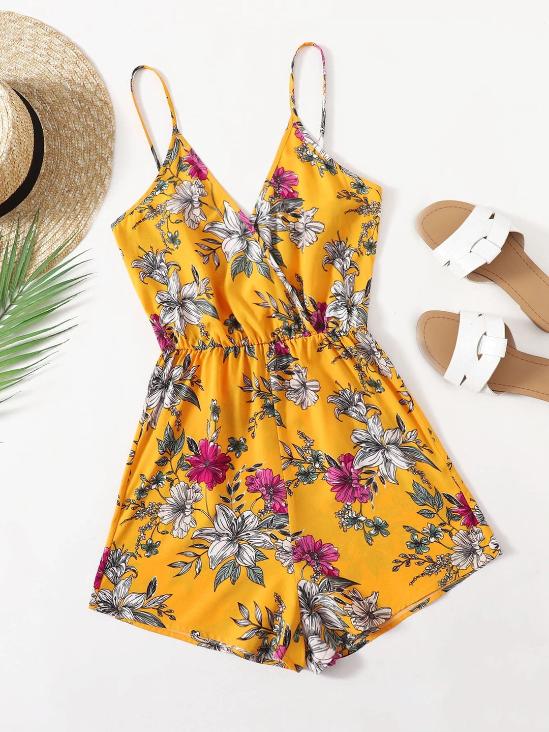 Floral Print Slip Romper