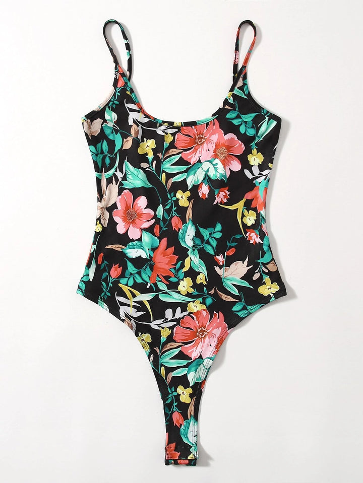 Floral Pattern Cami Bodysuit