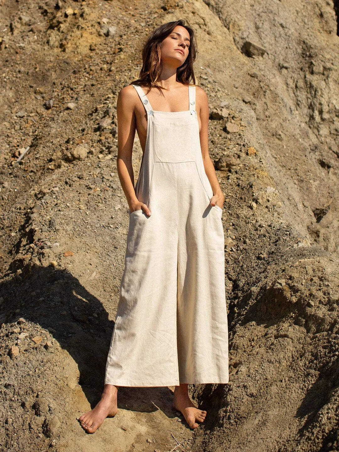 Linen Pocket Front Overalls