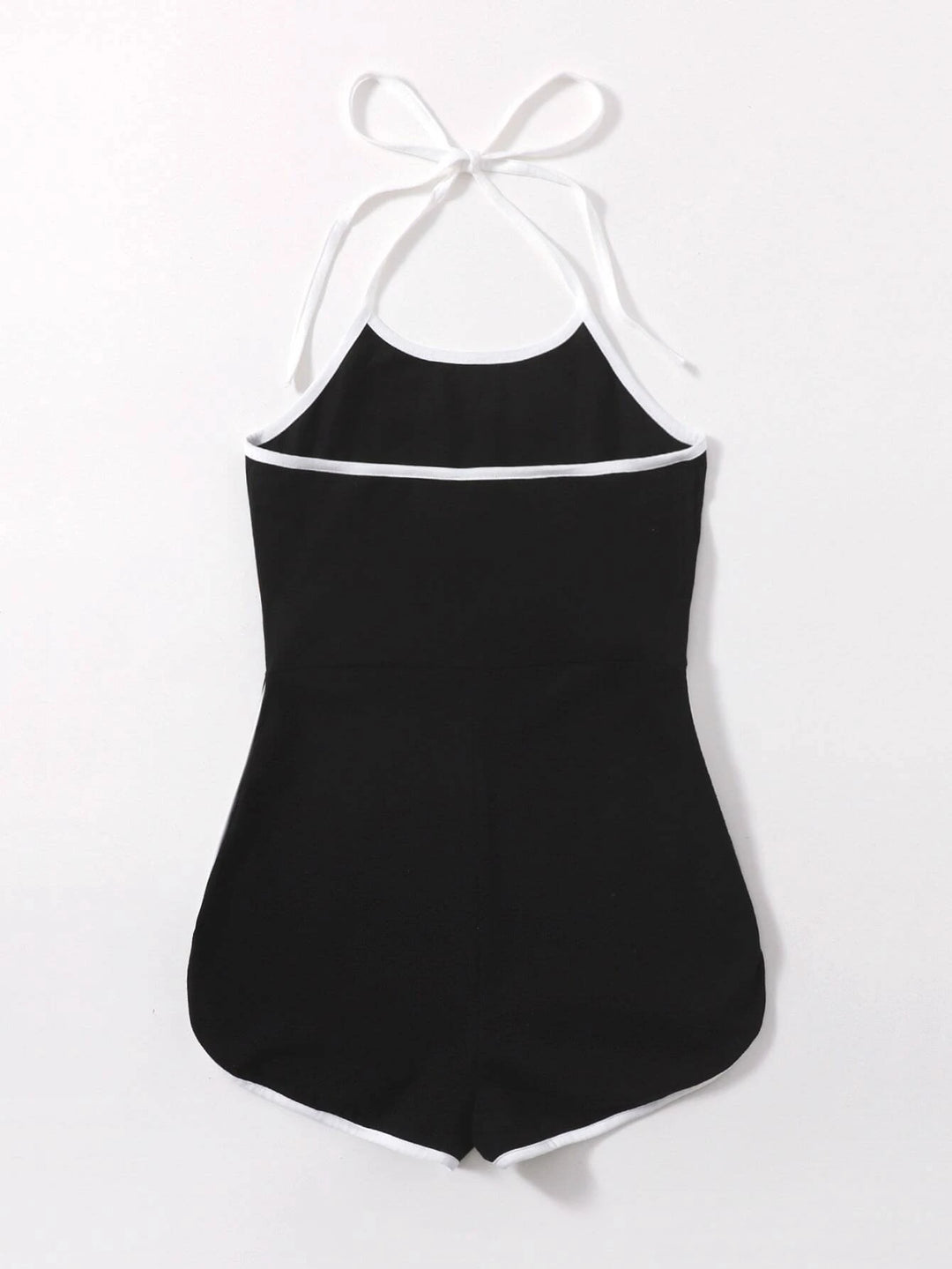 Contrast Binding Halter Romper