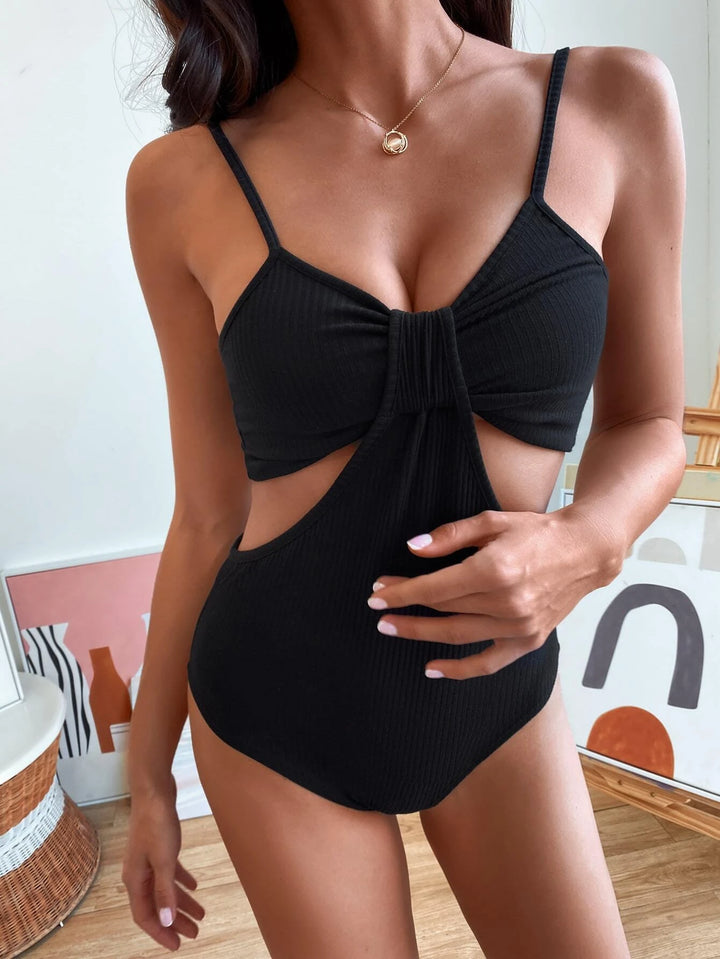 Ruched Cut Out Cami Bodysuit