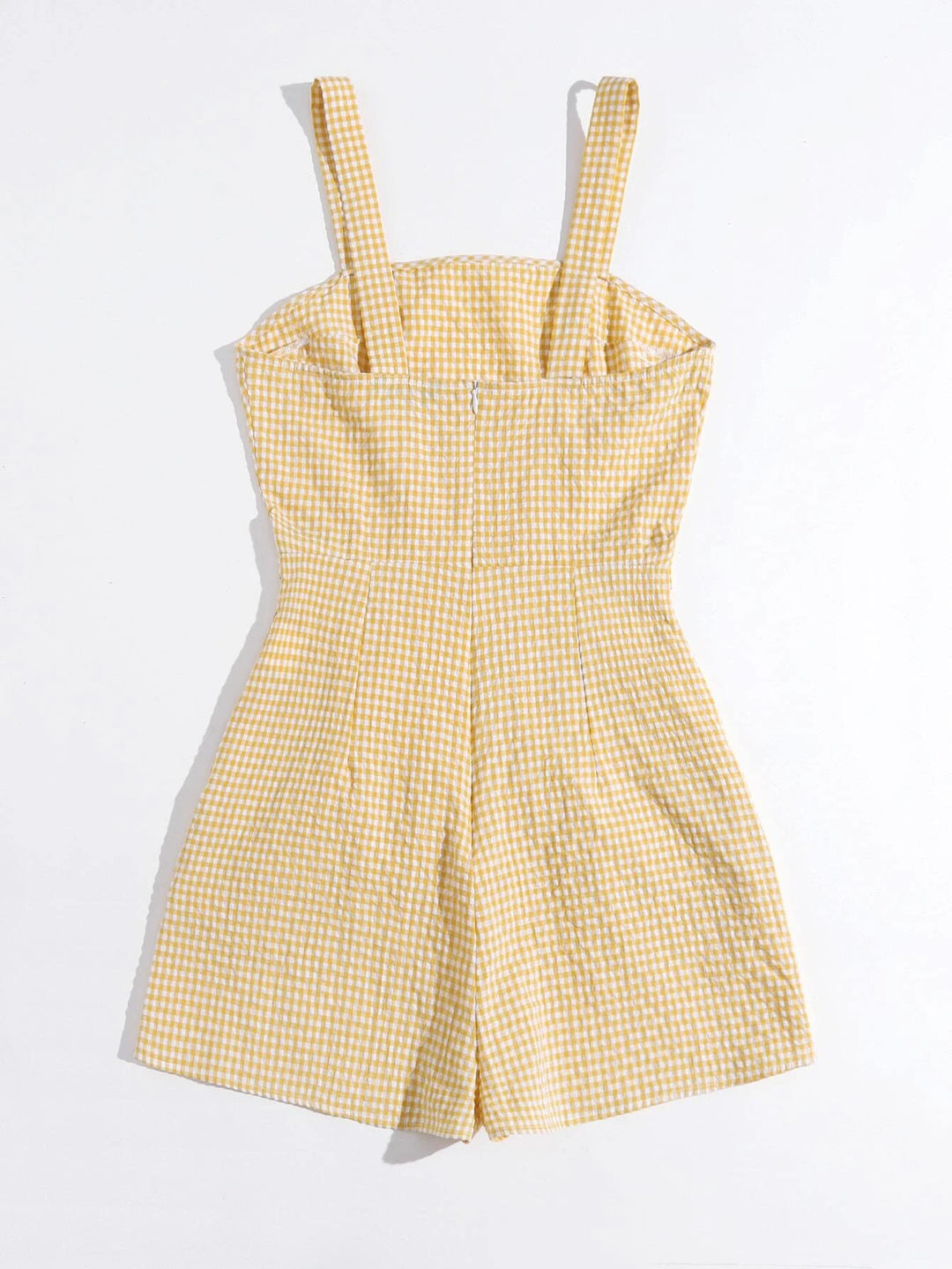 Gingham Belted Slip Romper