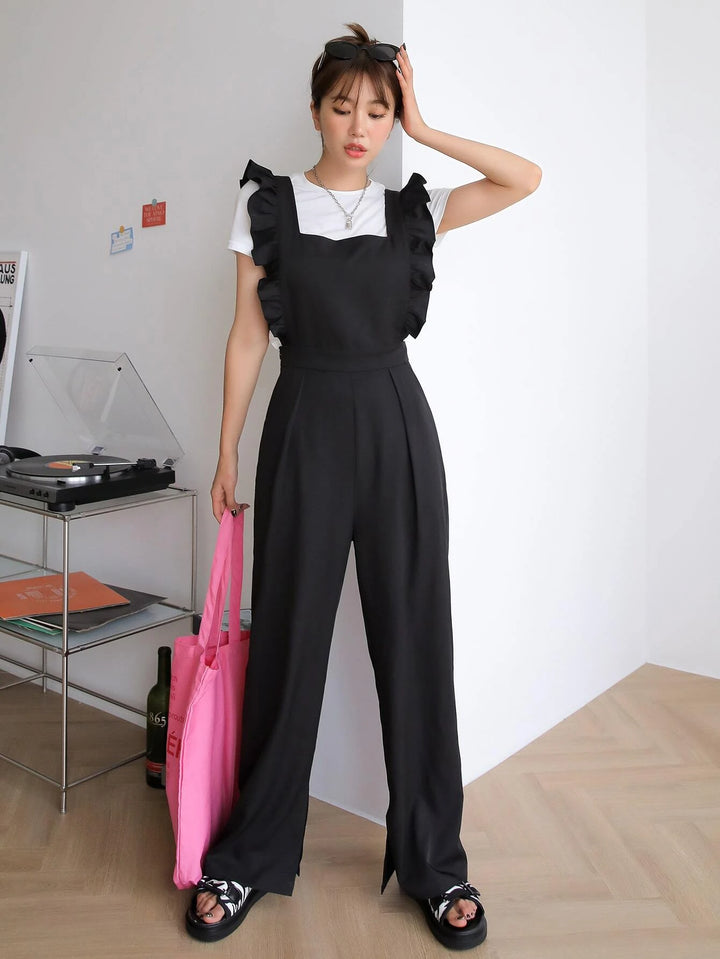 Ruffle Trim Overall Without Tee