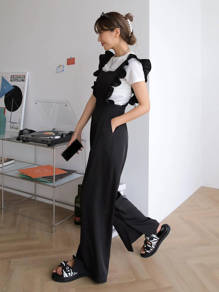 Ruffle Trim Overall Without Tee