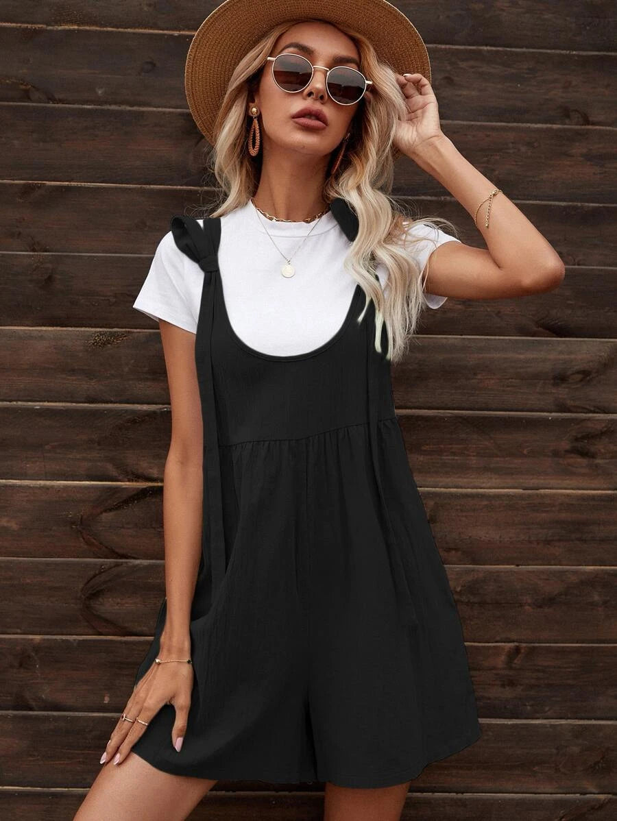 Solid Dual Pocket Romper