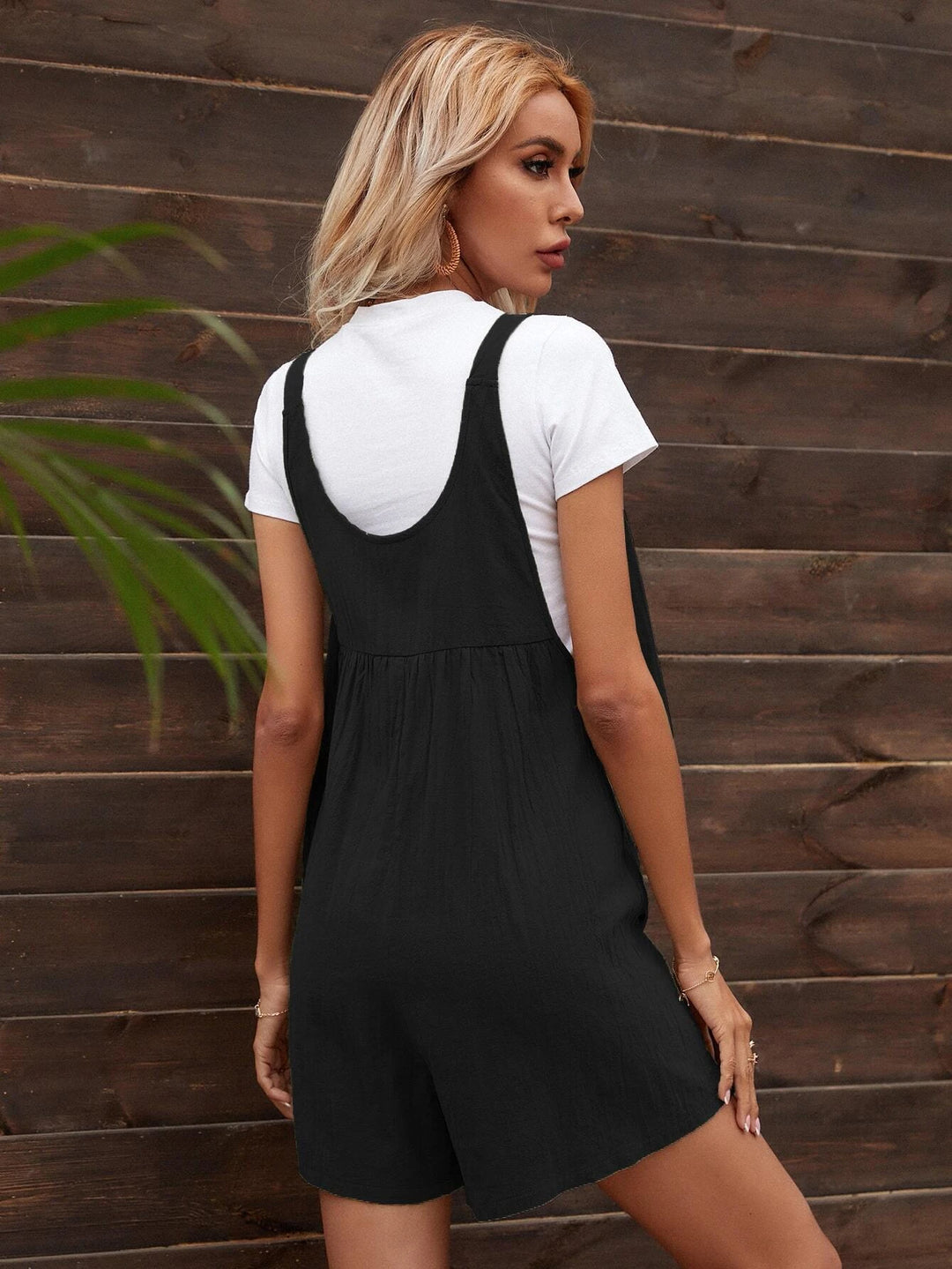 Dual Pocket Overall Romper