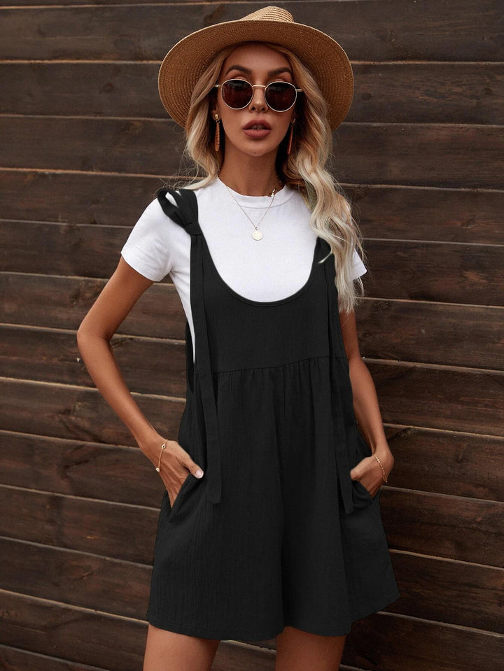 Dual Pocket Overall Romper