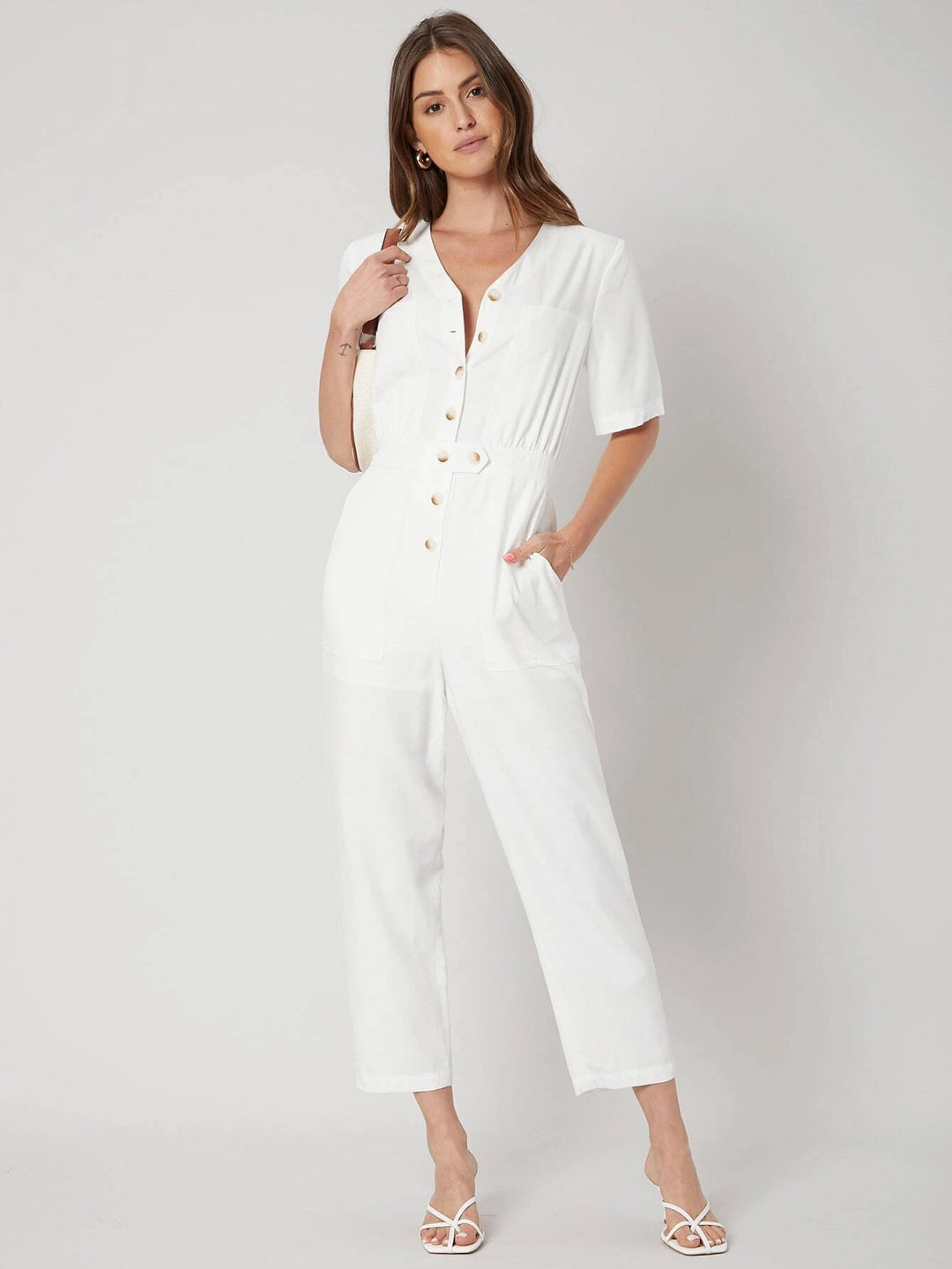 Linen Shirt Style Jumpsuit