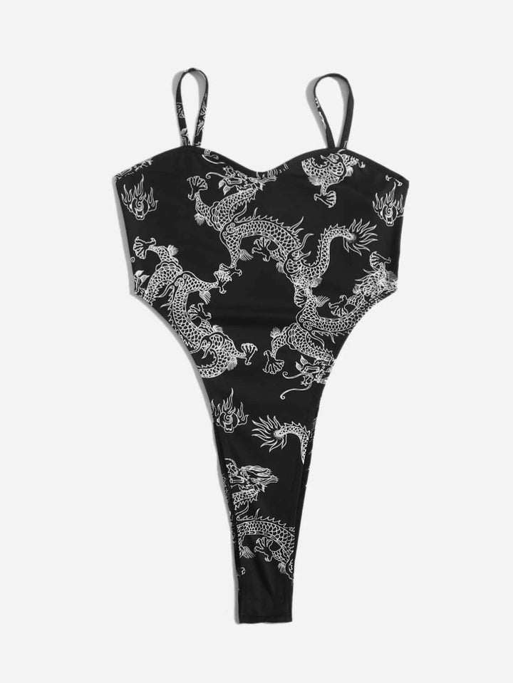 Dragon Print Cami Bodysuit