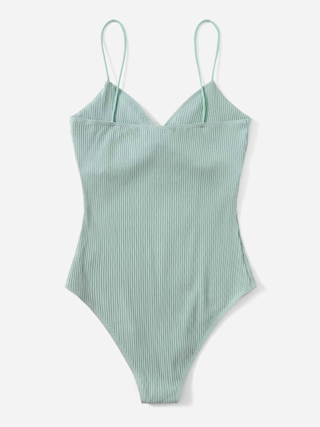 Sleeveless Front Rib-Knit Slip Bodysuit