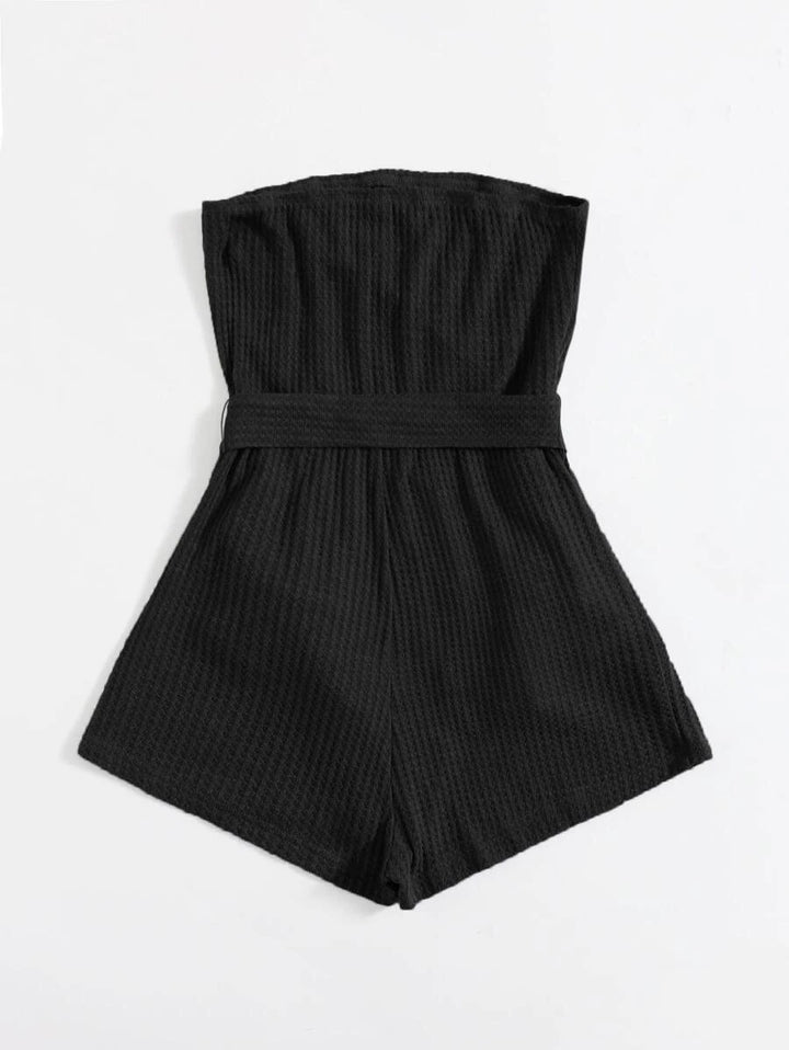 Knit Self Belted Romper