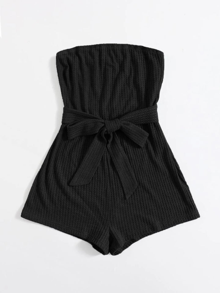 Knit Self Belted Romper