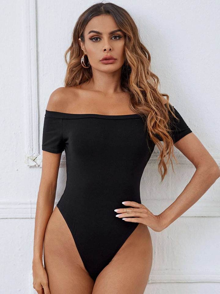 Solid Colored Off Shoulder Bodysuit