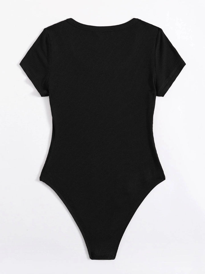 Scoop Neck Rib-Knit Bodysuit