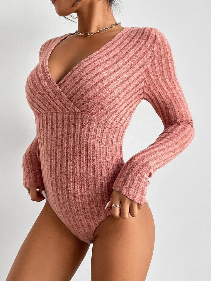 Ribbed Knit Slim Fit Bodysuit