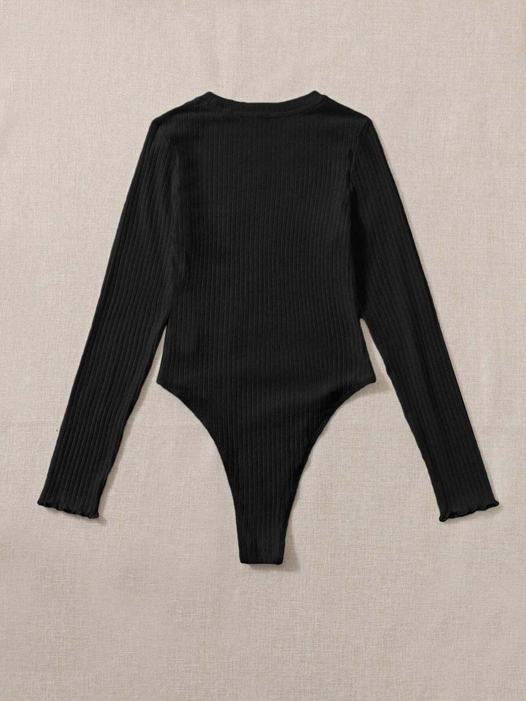 Rib-Knit Solid Bodysuit