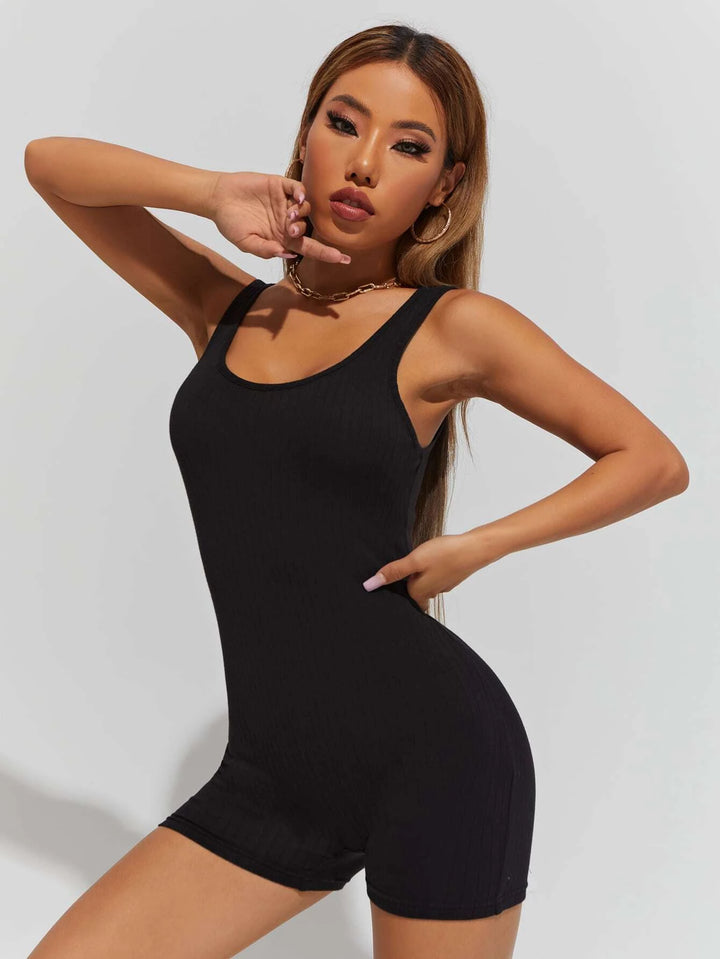 Solid Colored Unitard Tank Rompers
