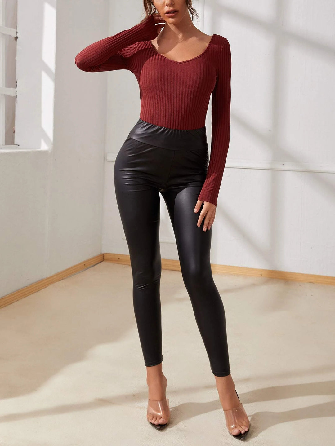 Scoop Neck Solid Bodysuit