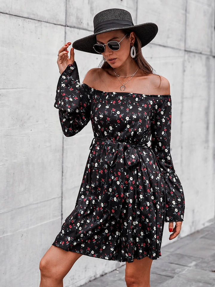 Flounce Sleeve Belted Romper