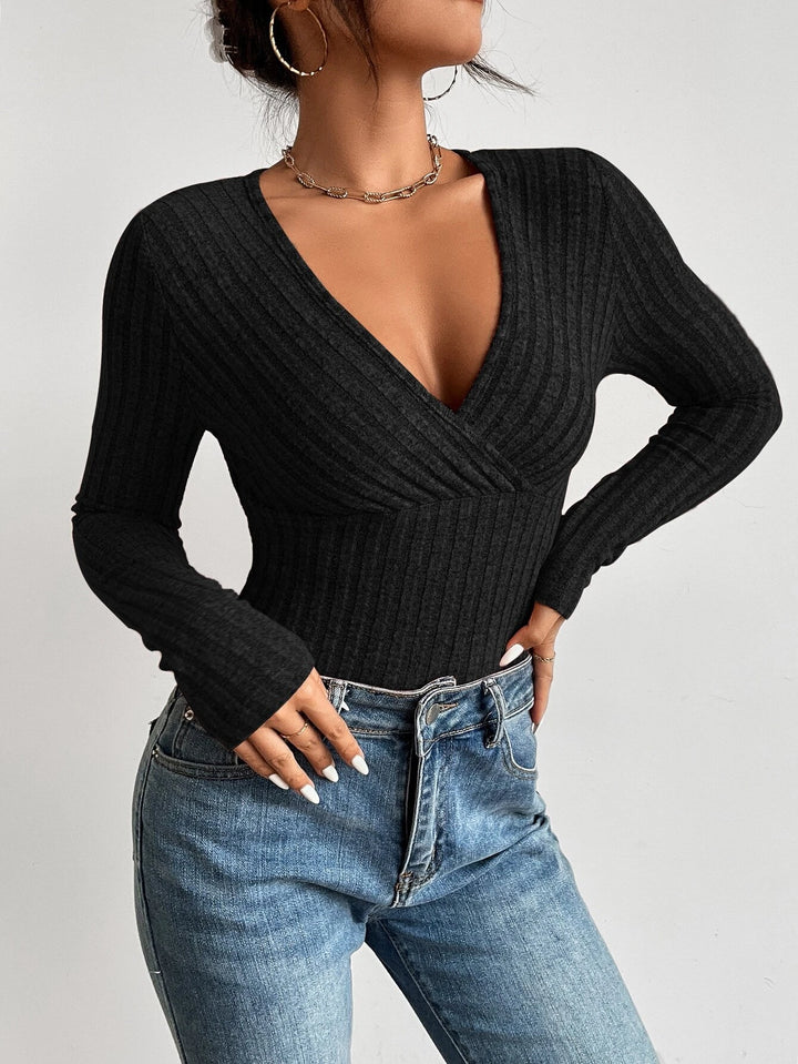 Ribbed Knit Slim Fit Bodysuit