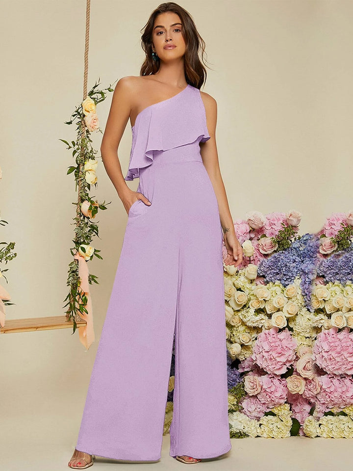 Ruffle Trim Wide Length Jumpsuit