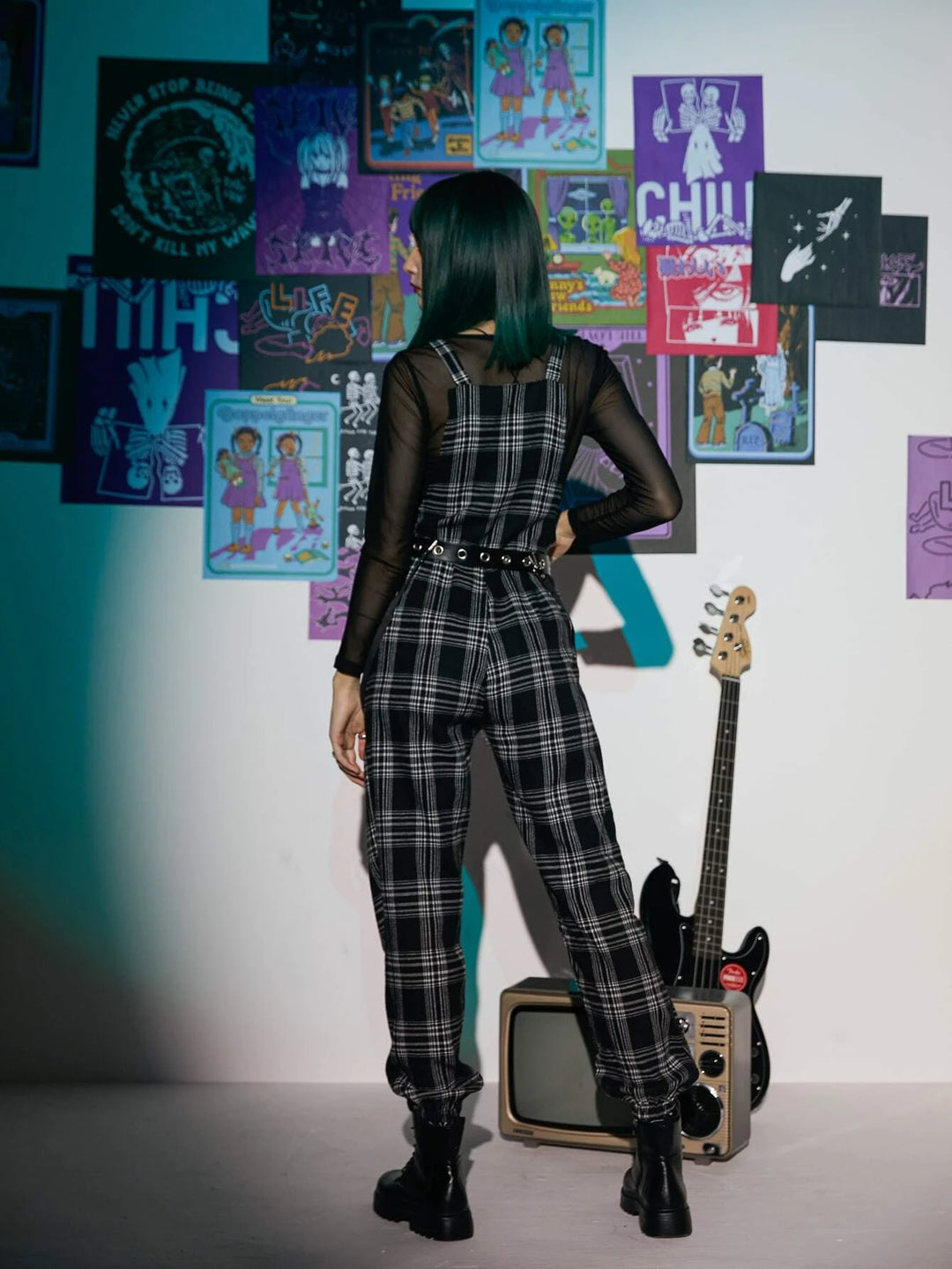 Punk Plaid Jumpsuit