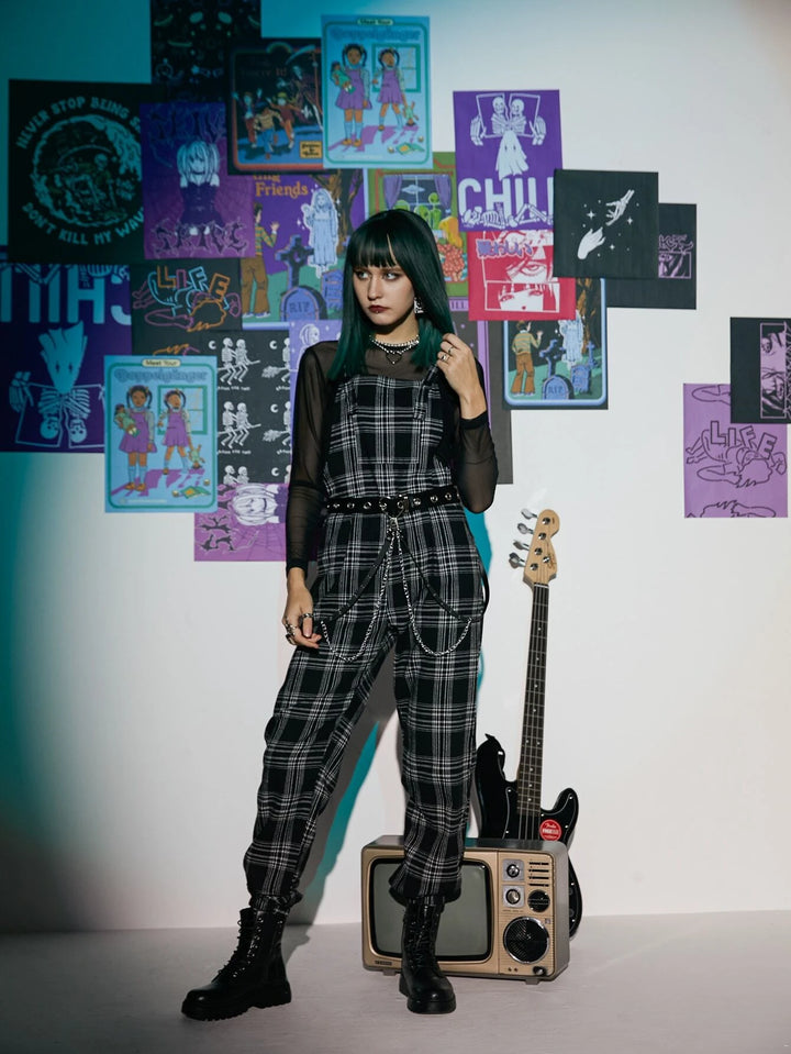 Punk Plaid Jumpsuit